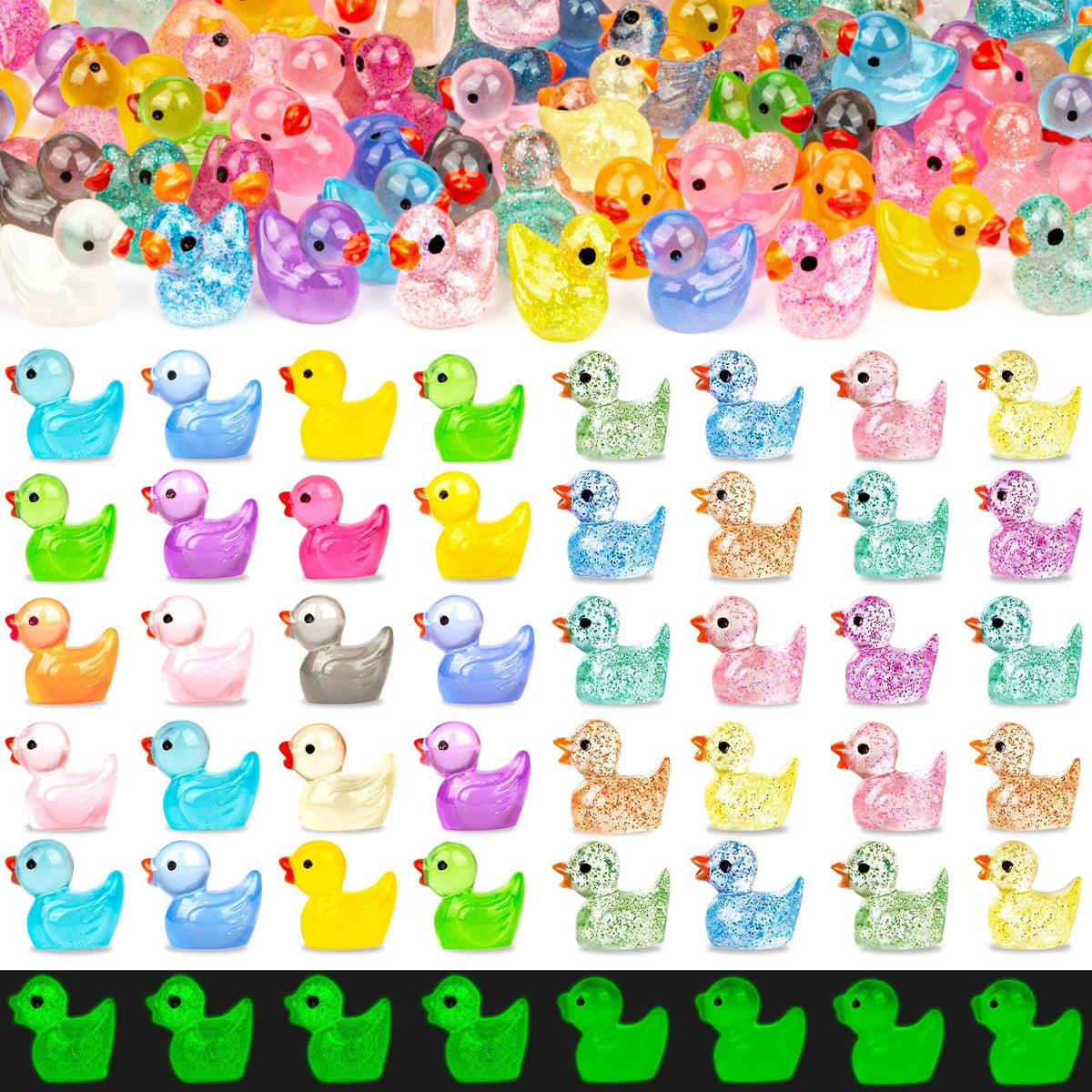 FEXIA glow mini ducks for dark dollhouse scenes and enchanting displays