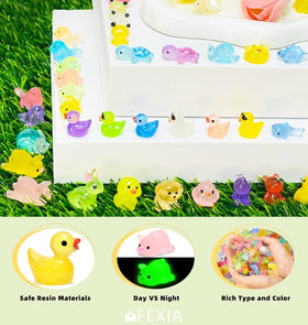 FEXIA variety glow mini resin animals for DIY crafts and display setups