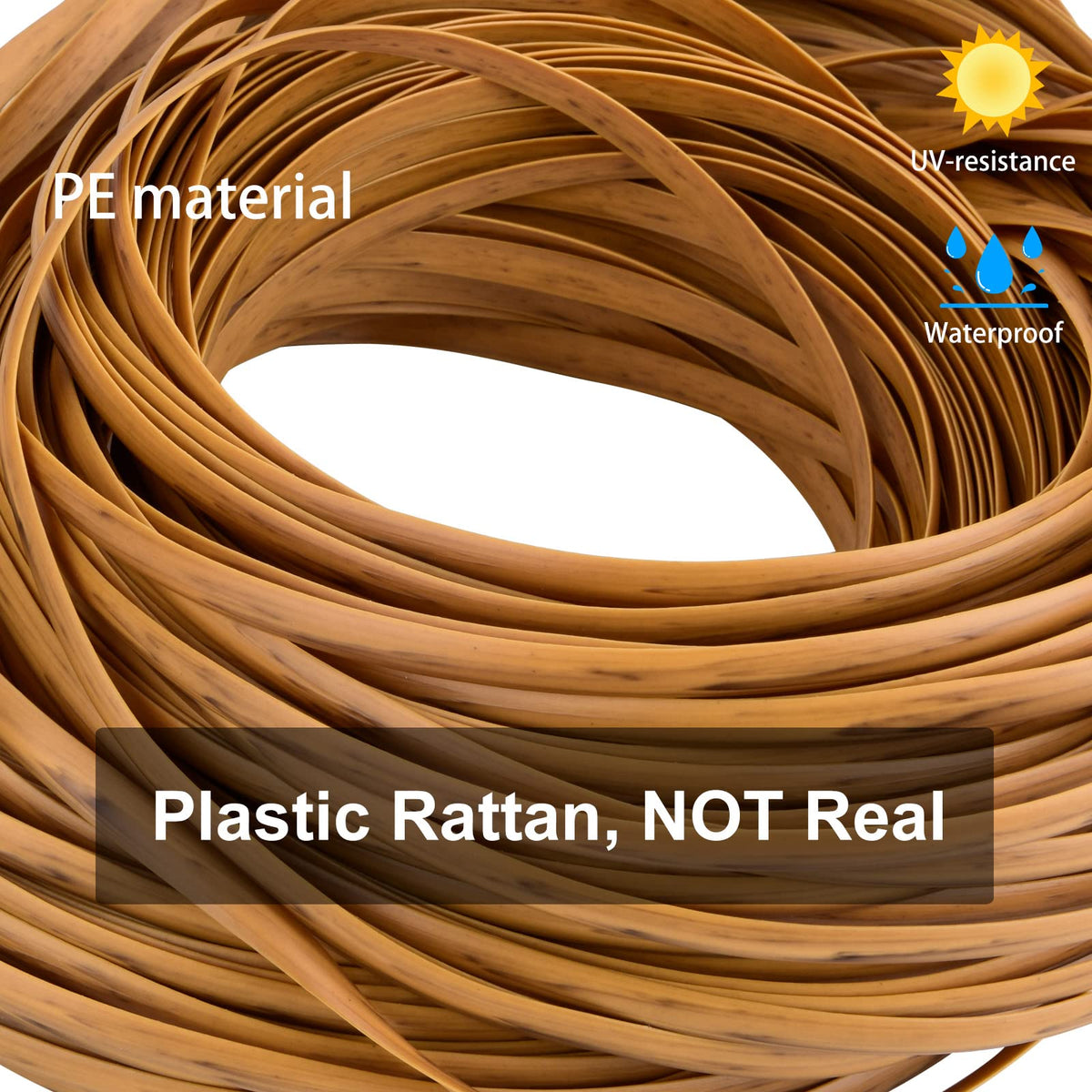 Feyart PE rattan repair strip 131ft long for extensive patio furniture restoration
