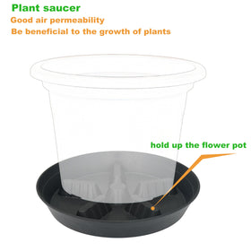 Feyvdzv drainage-grid saucer keeps overflow water separate from surfaces.