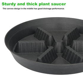 Feyvdzv 10-inch drip tray catches water and soil debris.