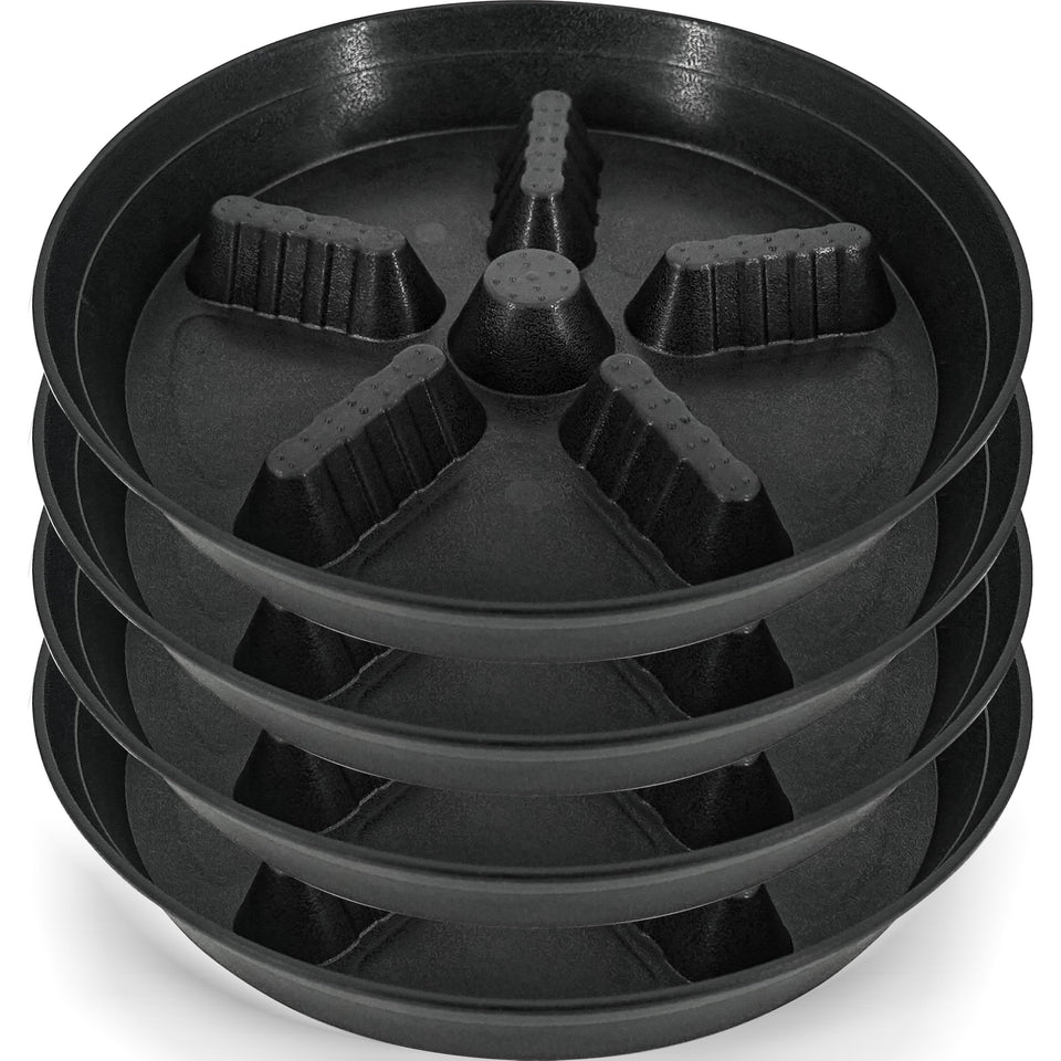 Feyvdzv plant saucer 12-inch round protects surfaces while supporting large pots.