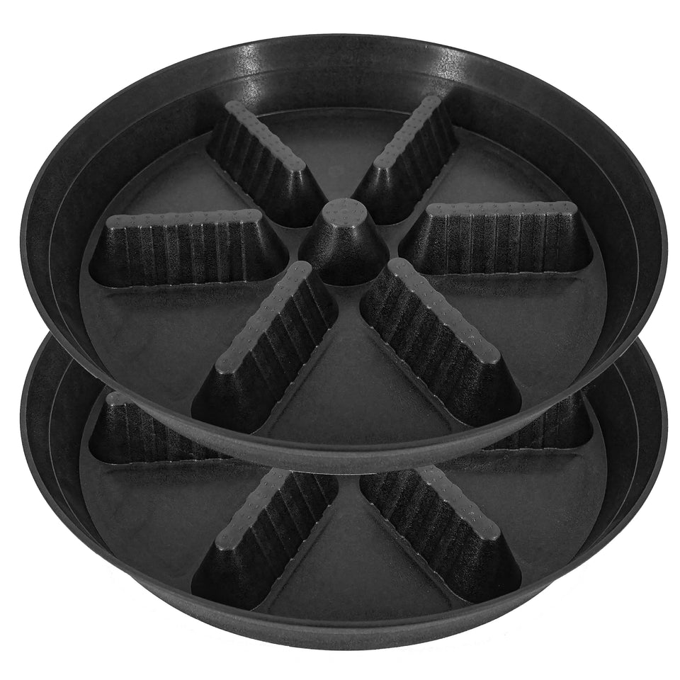 Feyvdzv 17-inch raised-center plant saucer traps overflow and keeps floors dry.