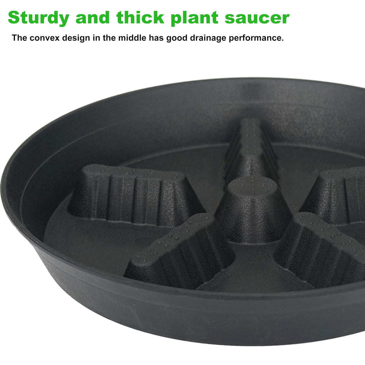 Feyvdzv raised-grid saucer improves airflow and reduces waterlogging.
