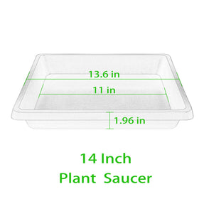 Feyvdzv square plant saucer 8-inch: sturdy drip tray protects surfaces.