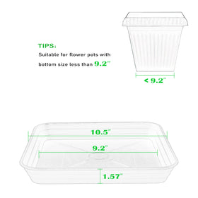 Feyvdzv square saucer 10 inch side view shows sturdy drip protection for floors.