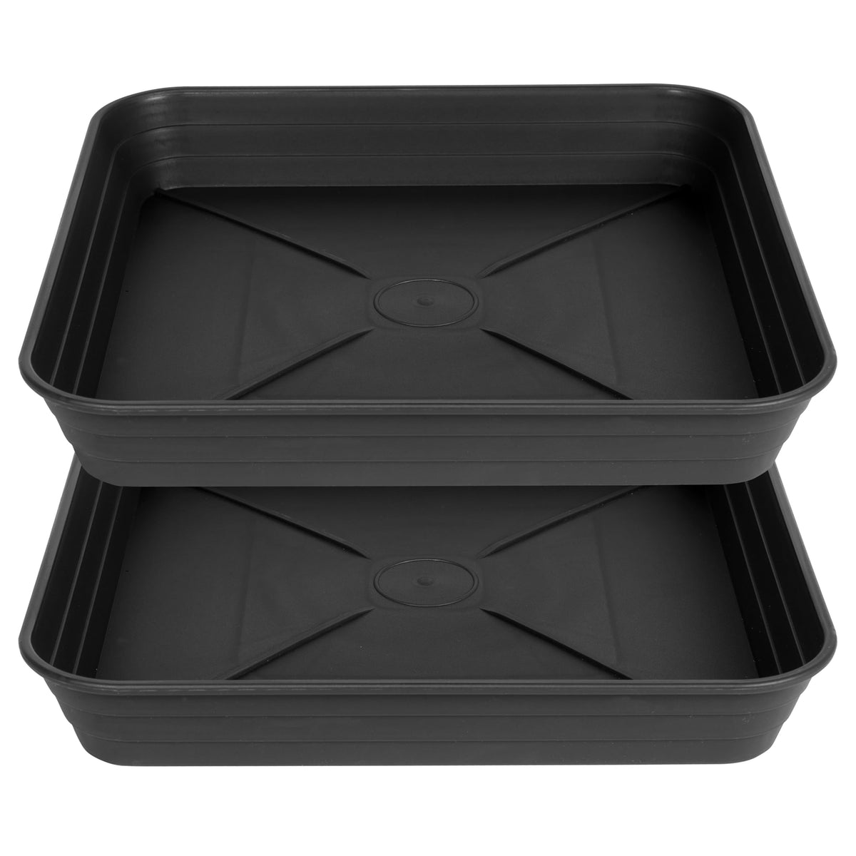 Feyvdzv square saucer 10 inch top view catches excess water and keeps pots clean.