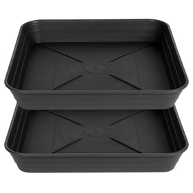 Feyvdzv square saucer 10 inch top view catches excess water and keeps pots clean.