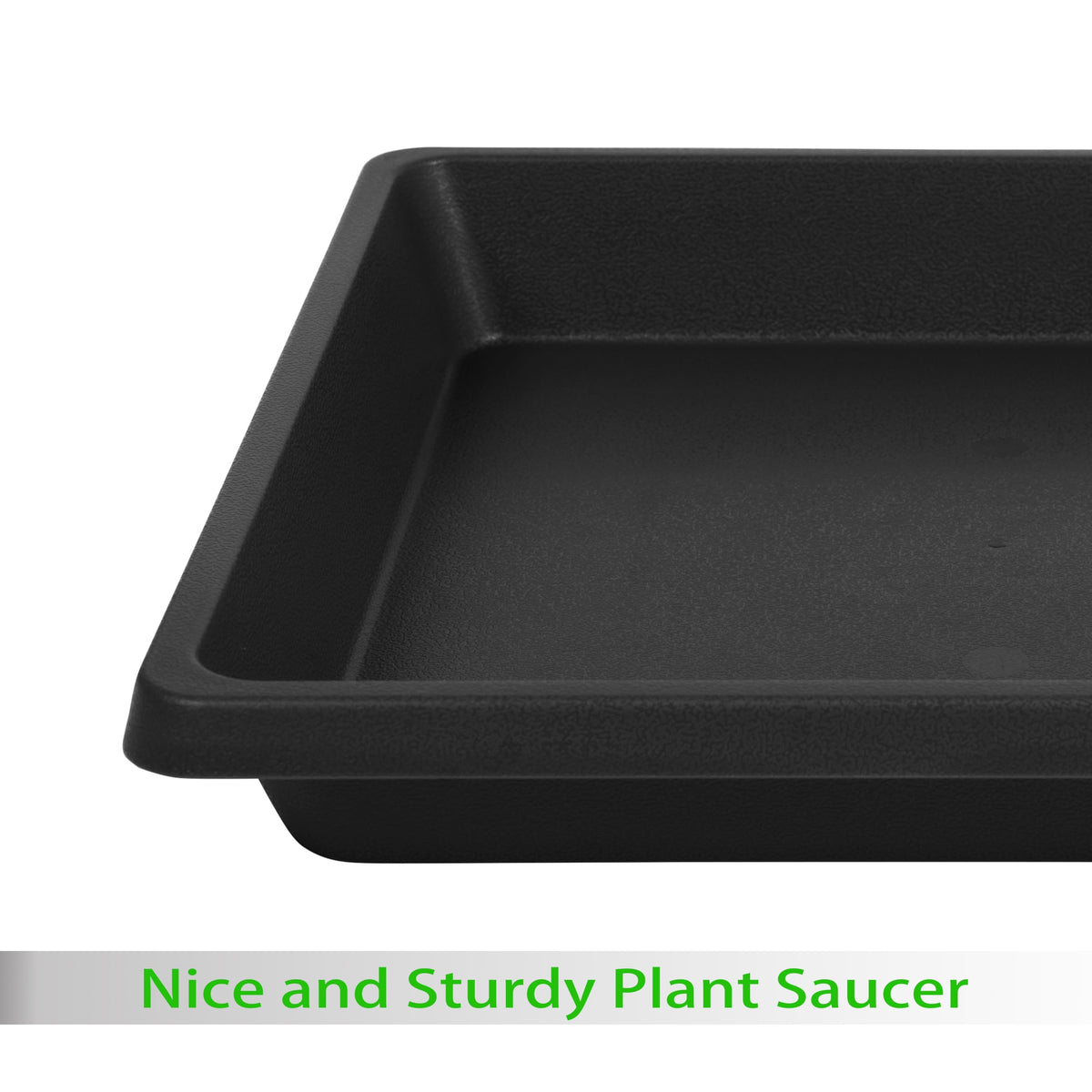 Feyvdzv square saucer 12-inch sturdy drip tray for outdoor planters.