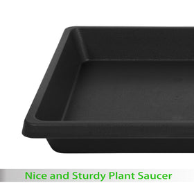 Feyvdzv square saucer 12-inch sturdy drip tray for outdoor planters.