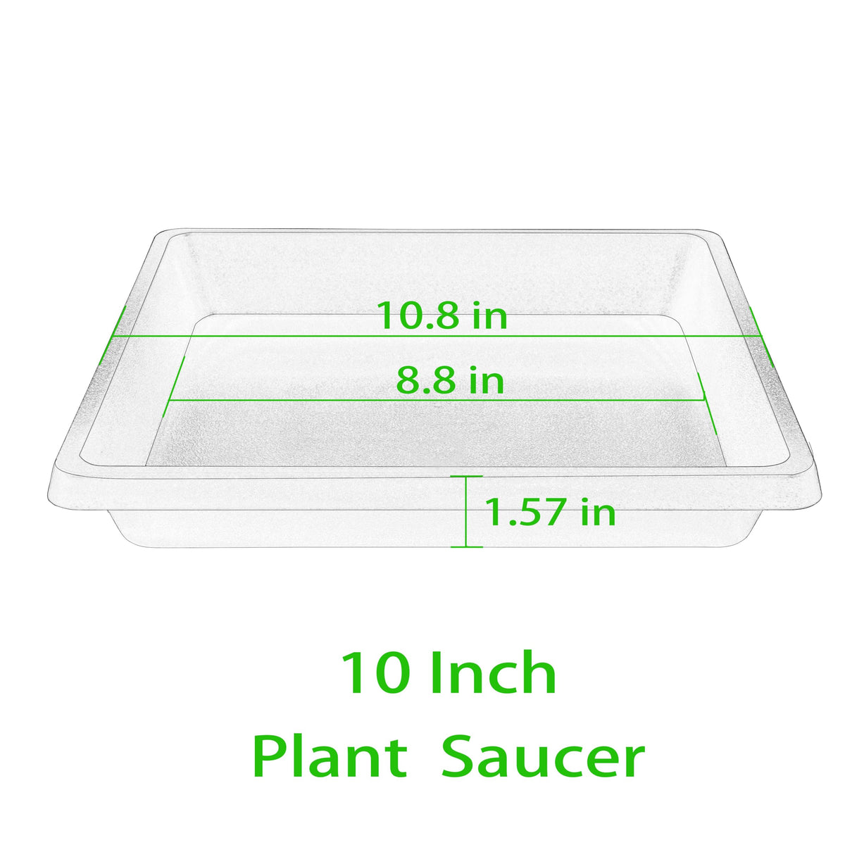 Feyvdzv square saucer 8-inch keeps indoor pots dry and clean.