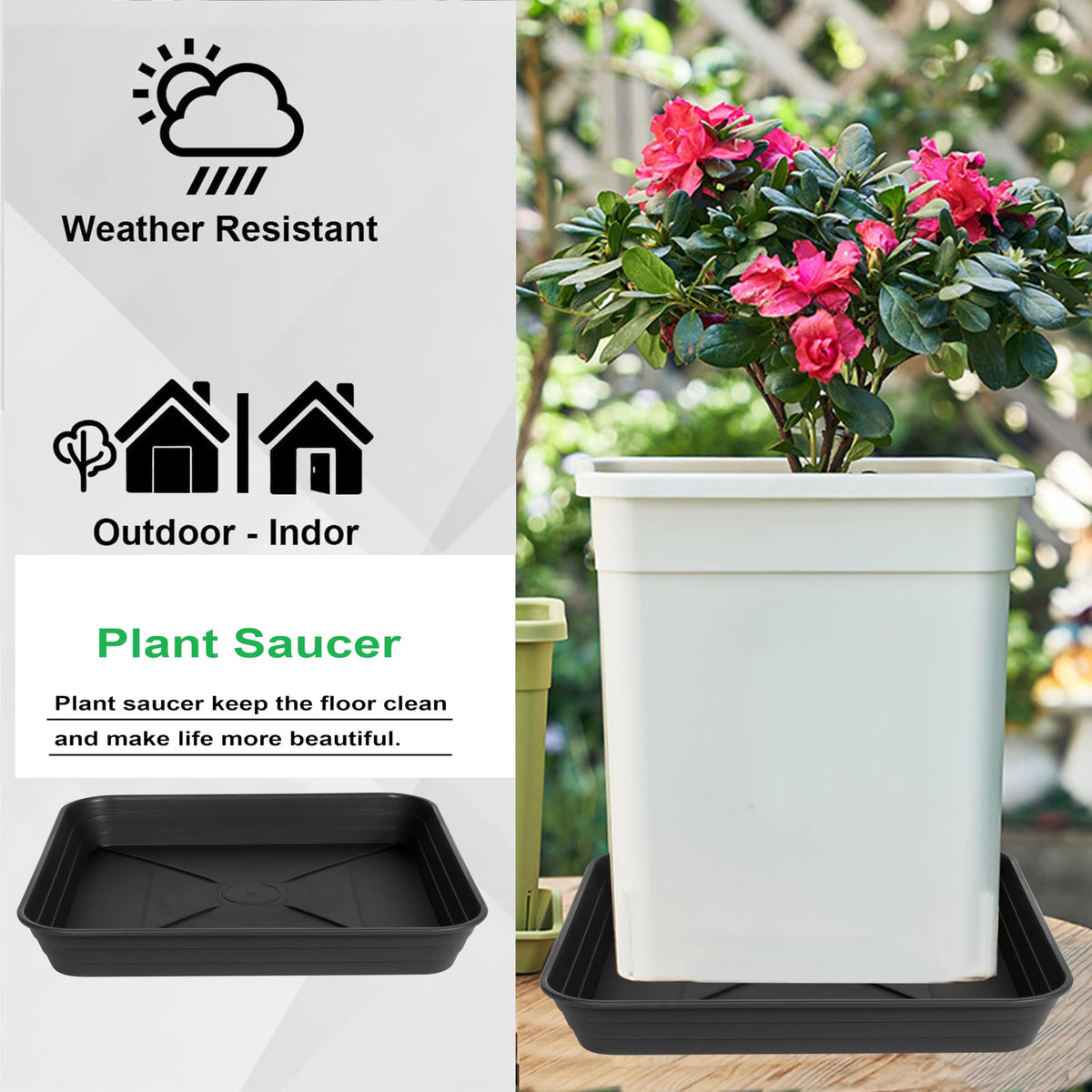 Feyvdzv water catcher tray for pots keeps living spaces tidy