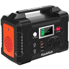 FF Flashfish portable power station front view for on-the-go charging during trips.