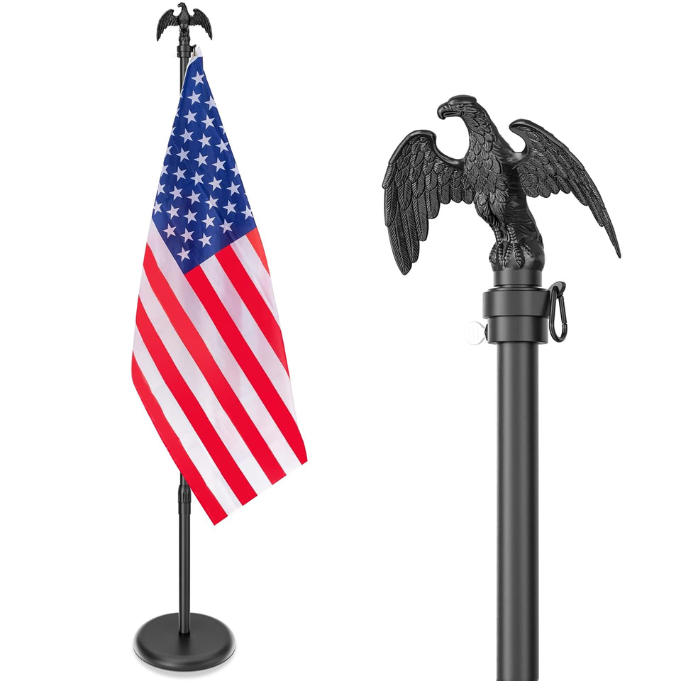 FFILY 8 ft indoor flag pole with eagle topper for dignified office display