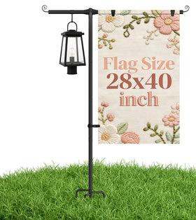 FFILY garden flag stand 63-inch height for sturdy outdoor display.