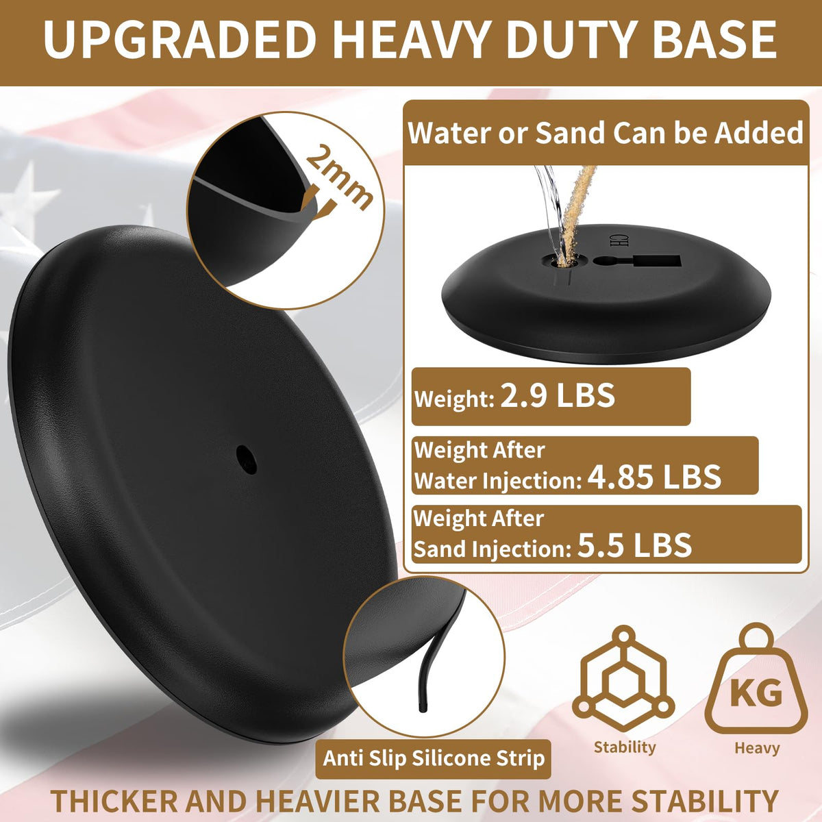 FFILY heavy base flag kit supports steady display in busy hallways