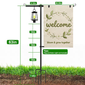 FFILY shepherd-hook design ideal for flags, feeders, or wind chimes.