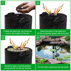 FFNIU pond pot with handle demonstrates portable design for easy relocation of aquatic plants.