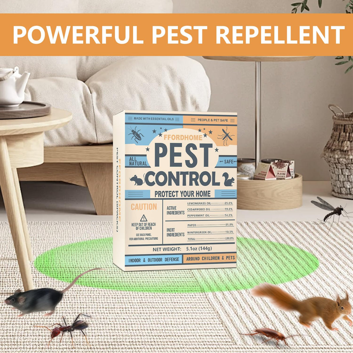 FfordHome Pest Control Balls dispensing setup suggests easy maintenance