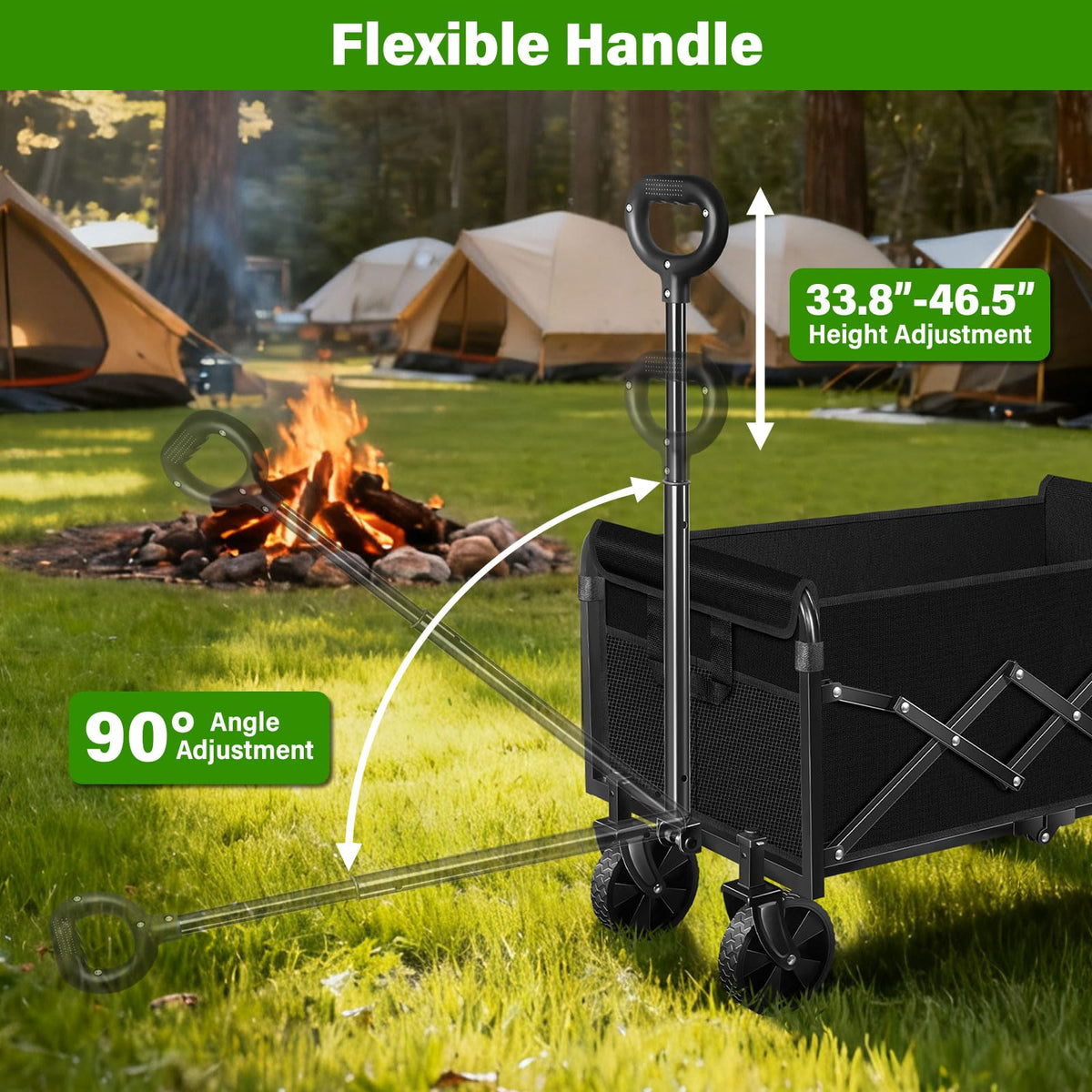 FFQ folding wagon 600D Oxford fabric resists water and wear