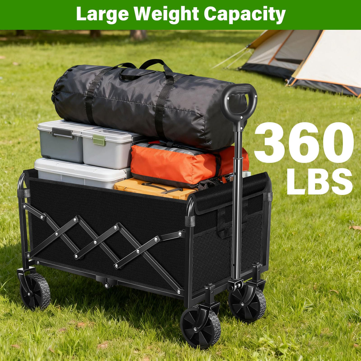 FFQ folding wagon versatile for camping, beach trips, groceries
