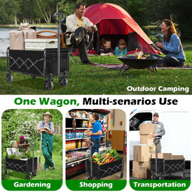FFQ outdoor wagon in beach or garden setting.
