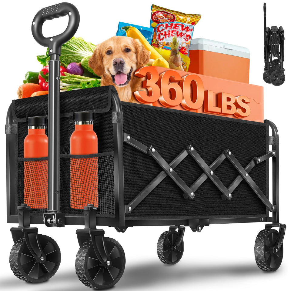 FFQ Wagons foldable wagon cart open for quick setup at the beach or campsite