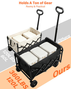 FFQ Wagons heavy-duty 360lbs capacity supports tools and gear with confidence