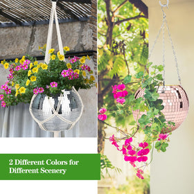 FGBNM disco ball planter flat base allows stable tabletop display.