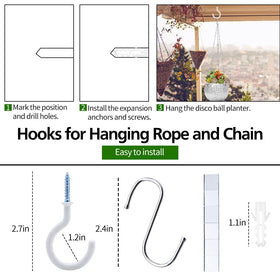 FGBNM hardware set with S-hook and anchors enables secure mounting.