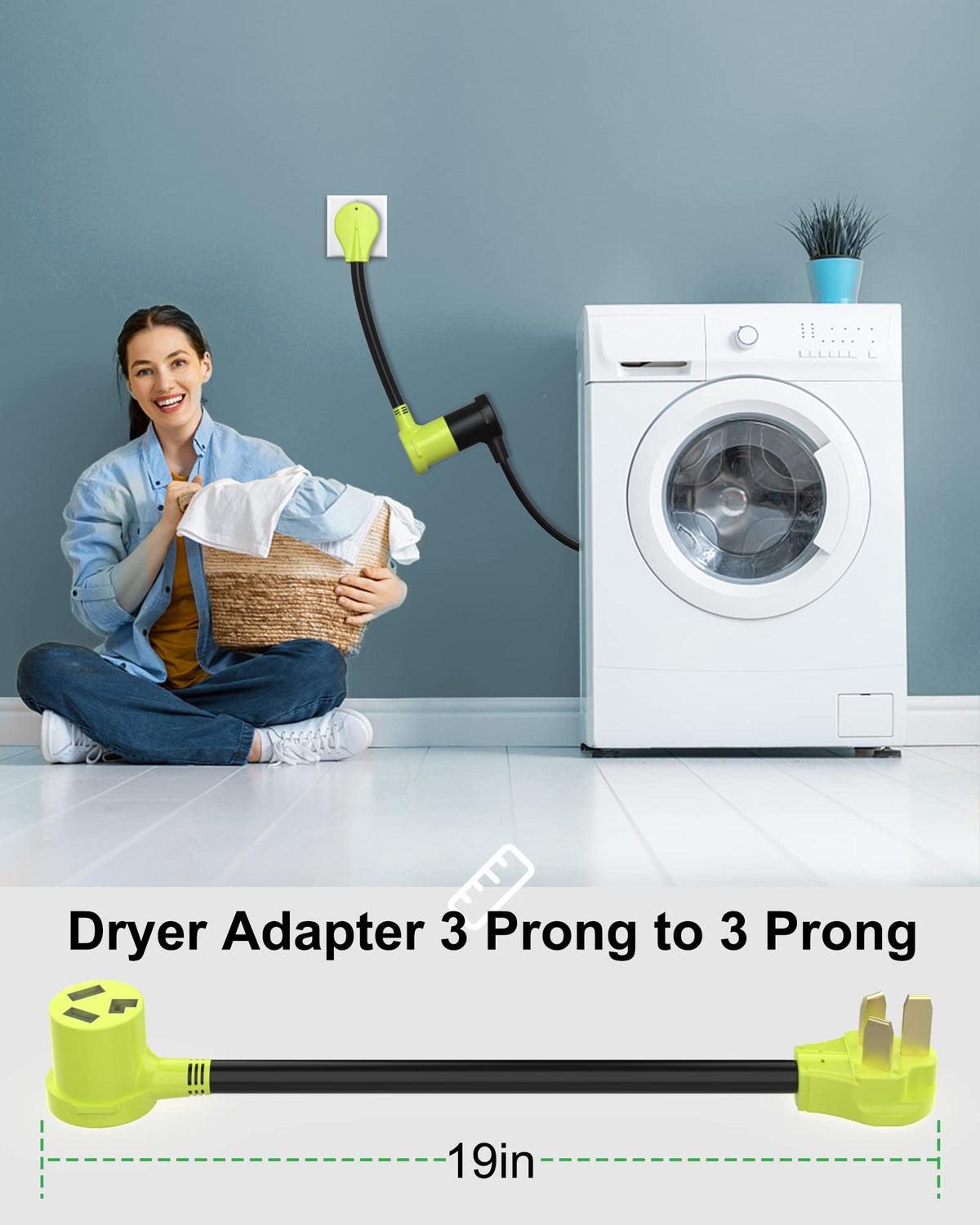 FGIEU dryer adapter in green housing for quick identification.