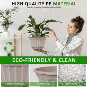 FGstyle 8-inch plant pots with saucers help protect surfaces from spills