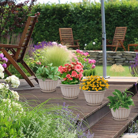 FGstyle resin planters withstand weather and fit contemporary spaces indoors or outdoors