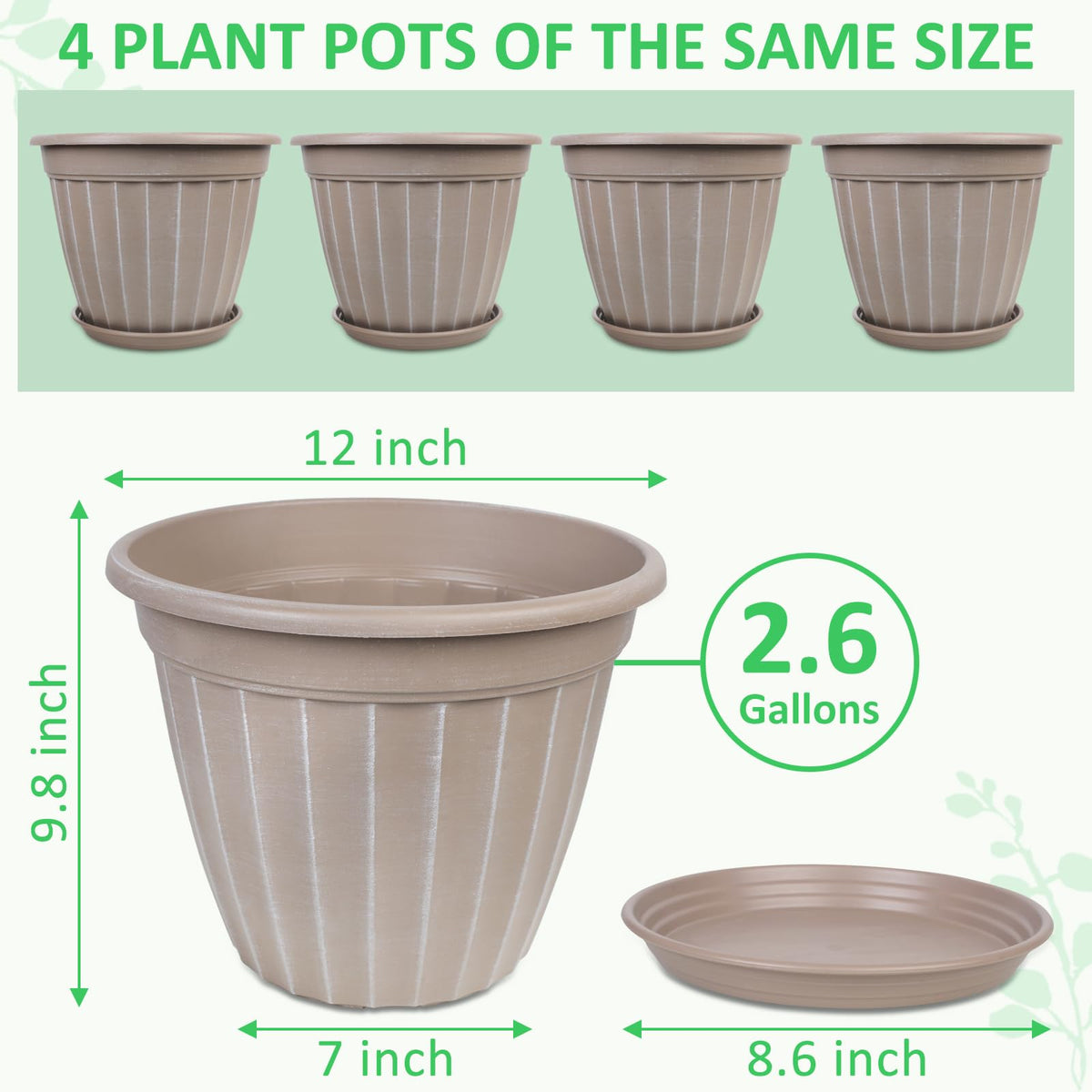 FGstyle beige decorative plant pot for Bird of Paradise or palms.