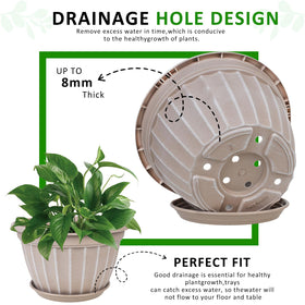 FGstyle beige decorative resin garden pots suited for patio or living room