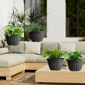 FGstyle 4-pack planters with weather-resistant design for year-round use.