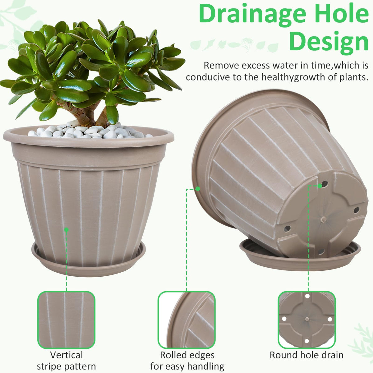 FGstyle planter with saucer included protects surfaces from spills.
