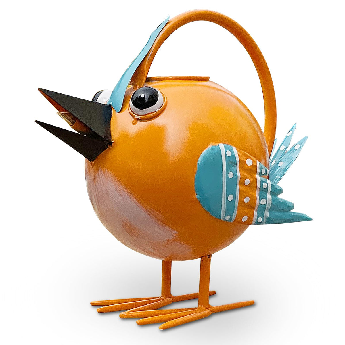 FGYPYLFF metal bird watering can in yellow for stylish indoor plant care.