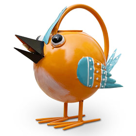 FGYPYLFF metal bird watering can in yellow for stylish indoor plant care.