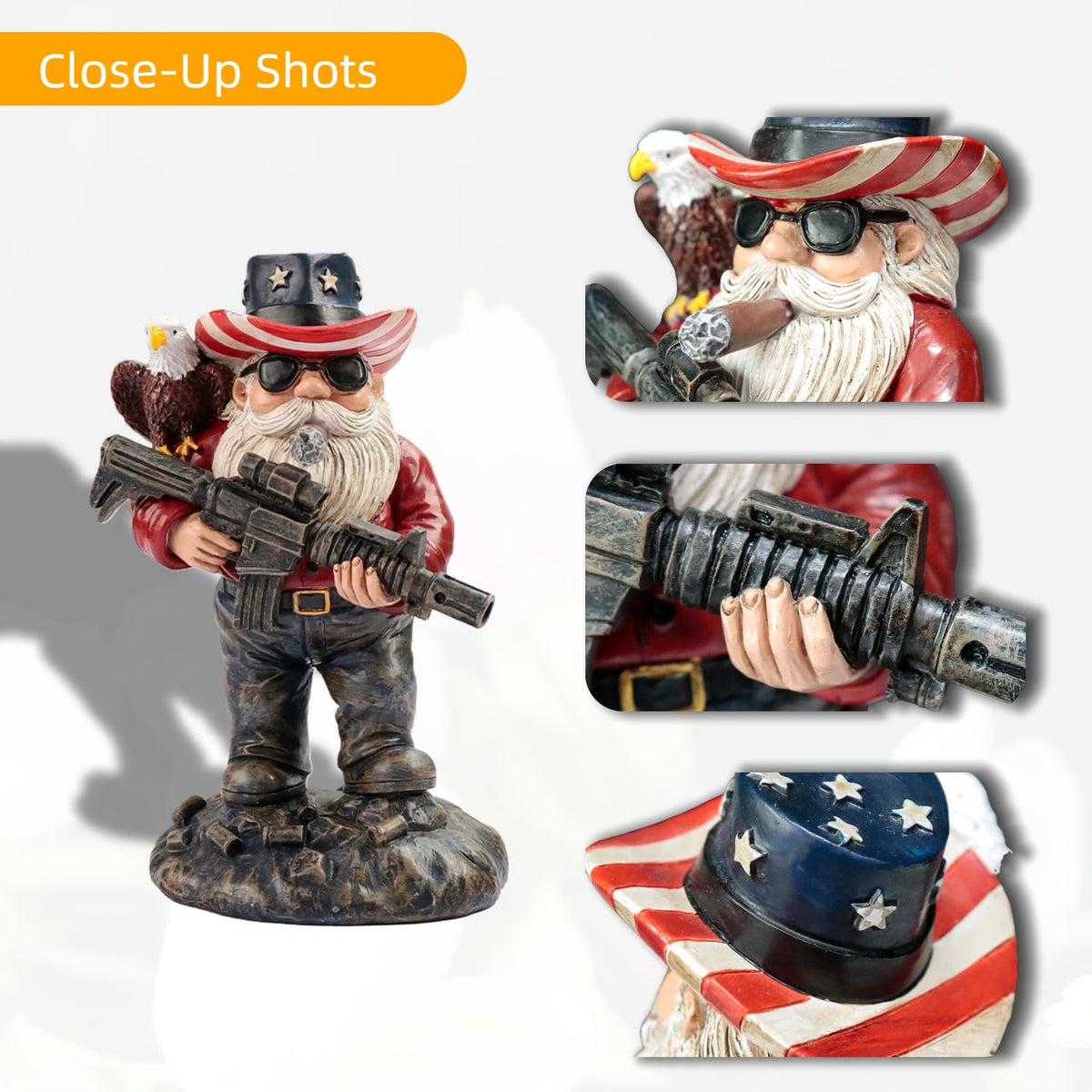 FHNQRQN conversation-starter gnome for patriots and collectors.