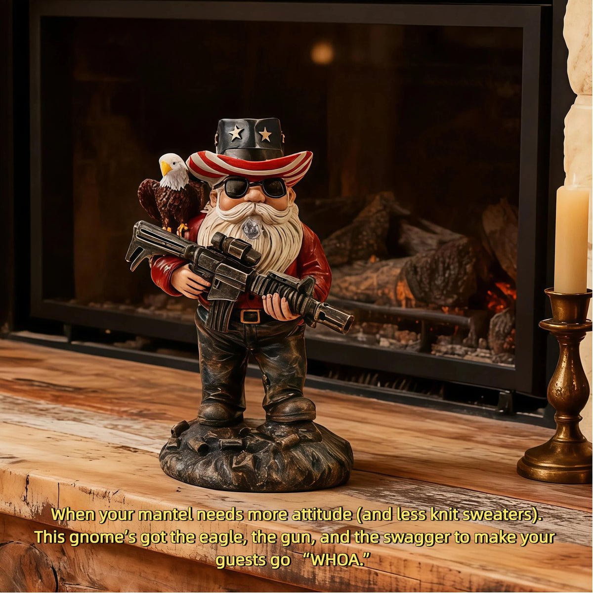 FHNQRQN resin outdoor gnome withstands weather for garden or yard display.