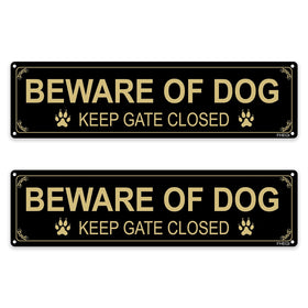 FHEGI Beware of Dog sign 12x3 aluminum for gates and fences.