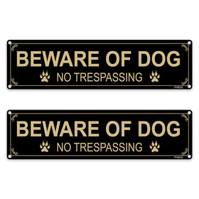 FHEGI Beware of Dog sign in 12x3 inch rust-free aluminum for durable outdoor use.