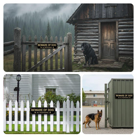 FHEGI Beware of Dog sign is easy to install and relocate if needed.