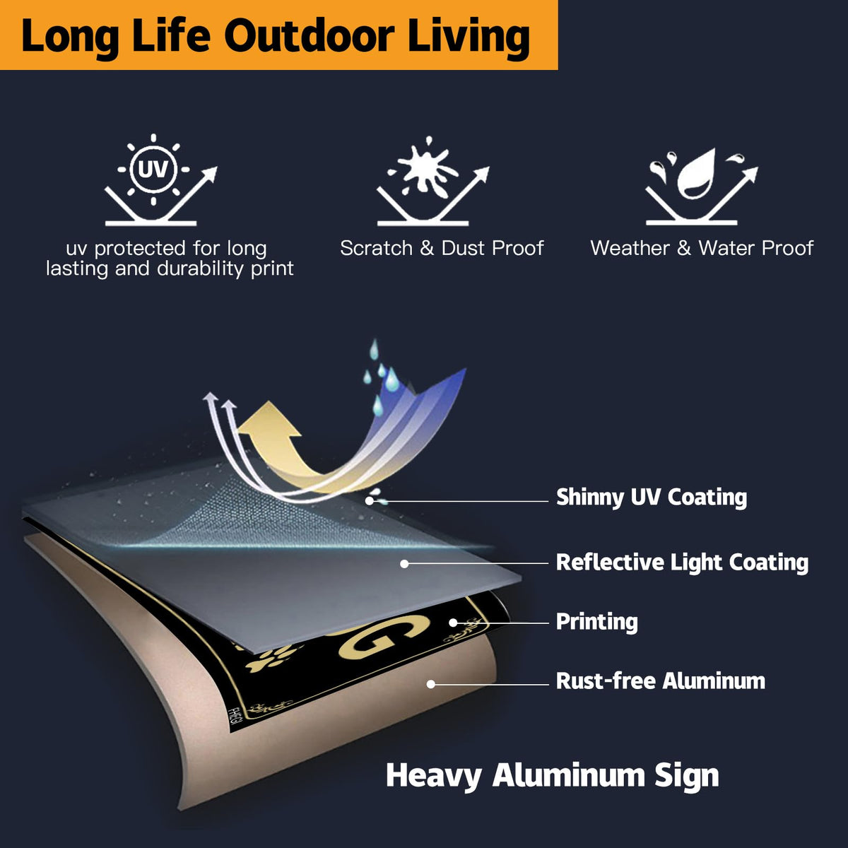 FHEGI photoluminescent sign glows at night for visibility.