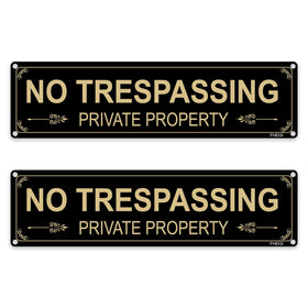 FHEGI private property no trespassing sign 12x3 with bold readability for outdoor use.