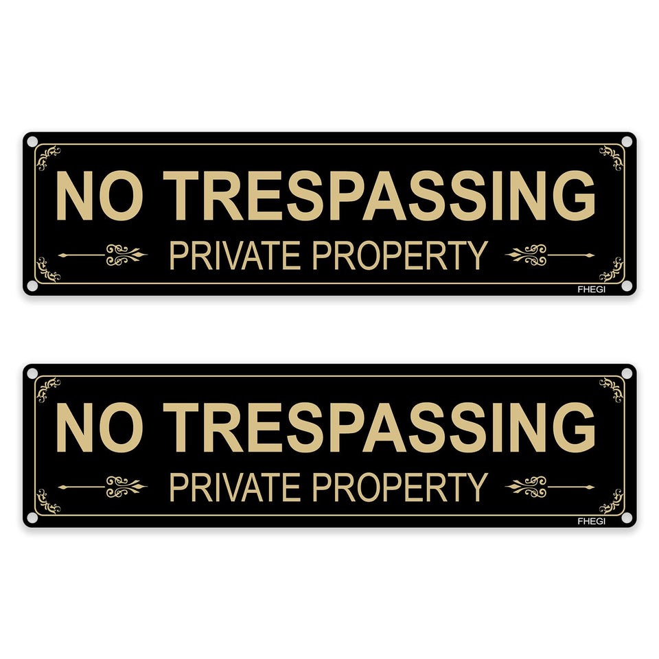 FHEGI private property no trespassing sign 12x3 with bold readability for outdoor use.