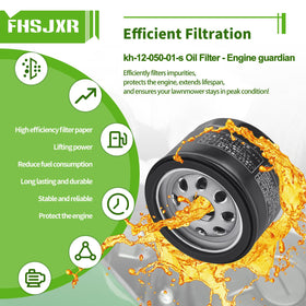 FHSJXR oil filter fitment view showing alignment with mower engines