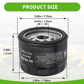 FHSJXR oil filter metal can construction supports high oil flow during mowing
