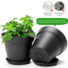 FHWTY 4 inch pot with glossy interior for easy cleaning and replanting.